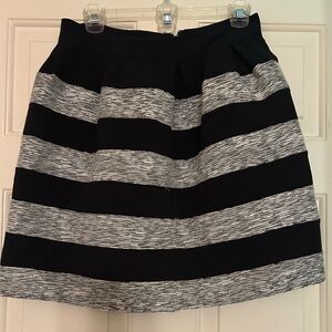 Stylish Black and Gray Striped Skirt